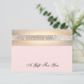 Carte Certificat cadeau de salon de beauté rose et or (Debout devant)