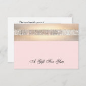 Carte Certificat cadeau de salon de beauté rose et or (Devant / Derrière)