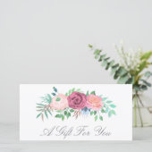 Carte Certificat cadeau de salon de beauté rose Floral (Debout devant)