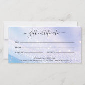 Carte Certificat-cadeau de salon de coiffure de luxe (Dos)
