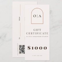 Certificat Cadeau de Salon de Coiffure Moderne en 