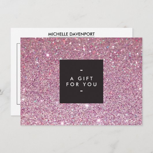 Carte Certificat cadeau de salon de Parties scintillant  (Devant / Derrière)