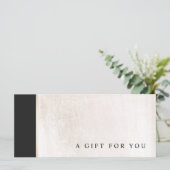 Carte Certificat cadeau de salon en marbre blanc noir (Debout devant)