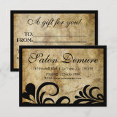 Carte Certificat cadeau de salon moderne sophistiqué (Devant / Derrière)