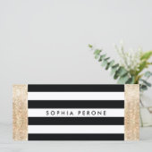 Carte Certificat cadeau de salon Stripes noires Séquence (Debout devant)