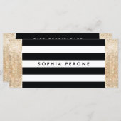 Carte Certificat cadeau de salon Stripes noires Séquence (Devant / Derrière)