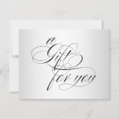 Carte Certificat cadeau de script de calligraphie en arg (Devant)