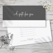 Carte Certificat cadeau de script minimaliste