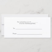 Carte Certificat cadeau de séquins d'argent Spa et de sa (Dos)