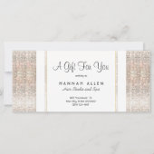 Carte Certificat cadeau de séquins d'argent Spa et de sa (Devant)