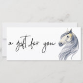 Carte Certificat Cadeau de Services d'Équitation Horse B (Devant)