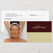 Carte Certificat-cadeau de Spa de jour ou de massothérap (Devant / Derrière)