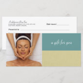 Carte Certificat-cadeau de Spa de jour ou de massothérap (Devant / Derrière)