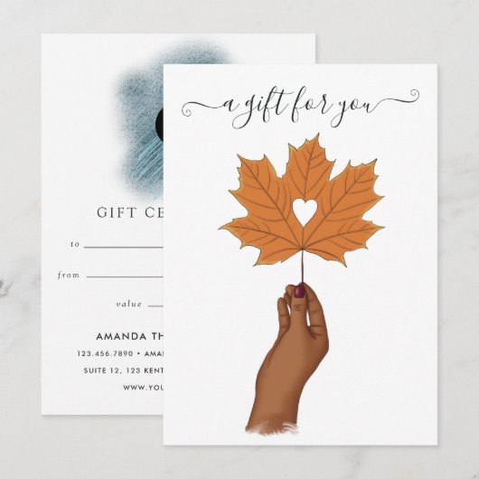 Carte Certificat Cadeau de Thanksgiving (Devant / Derrière)