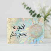 Carte certificat cadeau de tournesol (Debout devant)