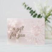 Carte Certificat cadeau de tournesol en or rose (Debout devant)