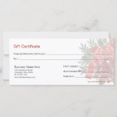 Carte Certificat cadeau de vacances Cloches de Noël roug (Dos)