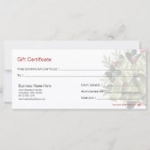 Carte Certificat cadeau de vacances Cloches de Noël vert (Dos)