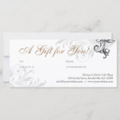 Carte Certificat-cadeau de vacances élégant - Fleurs de  (Dos)