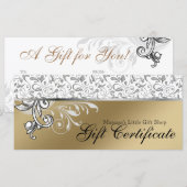 Carte Certificat-cadeau de vacances élégant - Fleurs de  (Devant / Derrière)