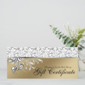 Carte Certificat-cadeau de vacances élégant Fleurs de dé (Debout devant)