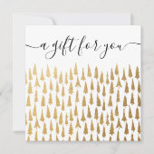 Carte Certificat cadeau de vacances Gold Christmas Trees (Devant)