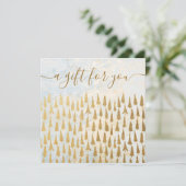 Carte Certificat cadeau de vacances Gold Christmas Trees (Debout devant)