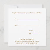 Carte Certificat cadeau de vacances Gold Christmas Trees (Dos)