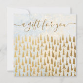 Carte Certificat cadeau de vacances Gold Christmas Trees (Devant)