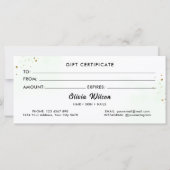 Carte Certificat cadeau de verdure (Dos)