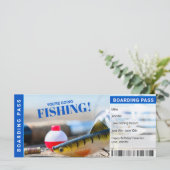 Carte Certificat cadeau de voyage surprise de pêche (Debout devant)