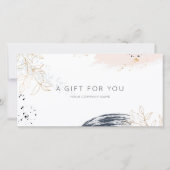 Carte Certificat Cadeau d'Encre Aquarelle Moderne (Devant)