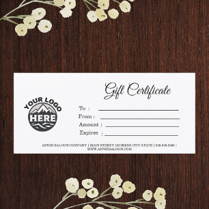Carte Certificat-cadeau d'entreprise à écriture moderne
