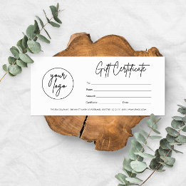 Carte Certificat-cadeau d'entreprise avec logo de style