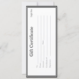 Carte Certificat cadeau d'entreprise avec logo personnal