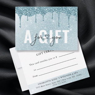 Carte CERTIFICAT CADEAU D'ENTREPRISE Bleu Parties scin