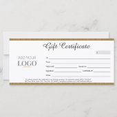 Carte Certificat cadeau d'entreprise | Bon Black & Gold (Dos)
