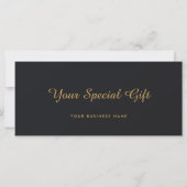 Carte Certificat cadeau d'entreprise | Bon Black & Gold (Devant)