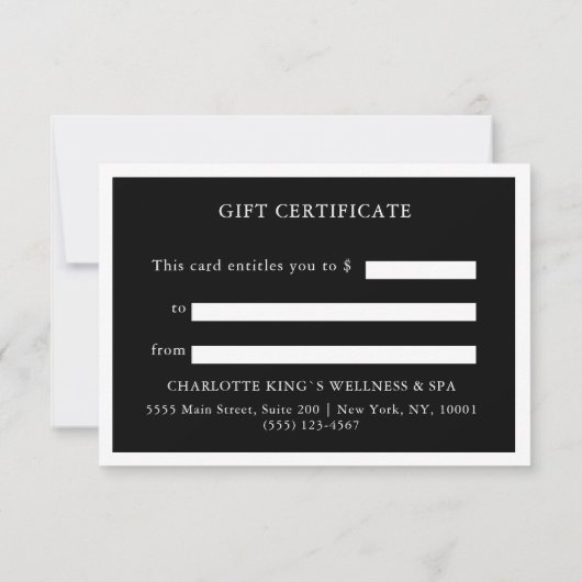 Carte CERTIFICAT CADEAU D'ENTREPRISE | Bow | Parties sci (Dos)