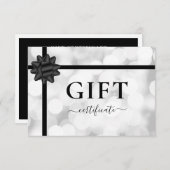 Carte CERTIFICAT CADEAU D'ENTREPRISE | Bow | Parties sci (Devant / Derrière)