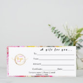 Carte Certificat cadeau d'entreprise classique et person (Debout devant)