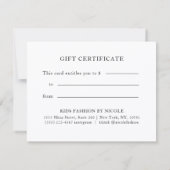 Carte Certificat-cadeau d'entreprise coloré (Dos)