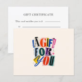 Carte Certificat-cadeau d'entreprise coloré (Devant / Derrière)