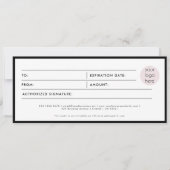 Carte Certificat cadeau d'entreprise de script moderne (Devant)
