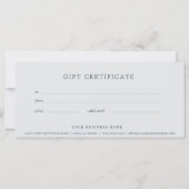 Carte Certificat cadeau d'entreprise Élégant simple (Dos)