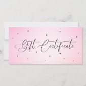 Carte Certificat cadeau d'entreprise flamme rose glamour (Devant)