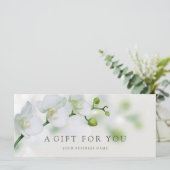 Carte Certificat cadeau d'entreprise florale orchidée (Debout devant)