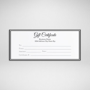 Carte Certificat-cadeau d'entreprise - Fournitures de va