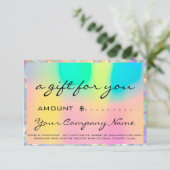 Carte Certificat cadeau d'entreprise Holographe Logo ros (Debout devant)