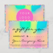 Carte Certificat cadeau d'entreprise Holographe Logo ros (Devant / Derrière)